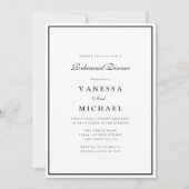 moderne uitnodiging voor een diner met zwarte en w (Voorkant)