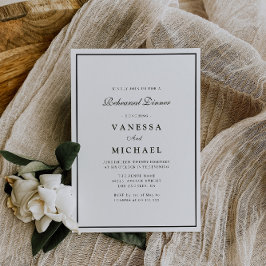 moderne uitnodiging voor een diner met zwarte en w