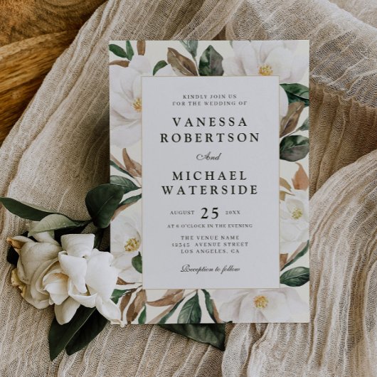 moderne uitnodiging voor een florale bruiloft van 