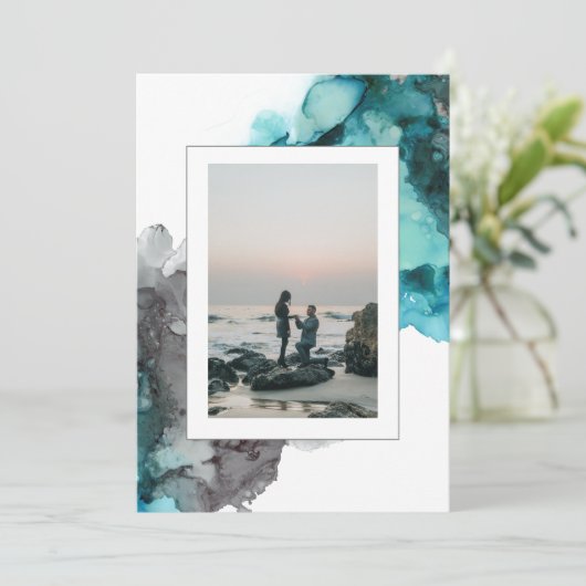 Moderne uitnodiging voor een fotoweddenschap Abstr (Staand voorkant)