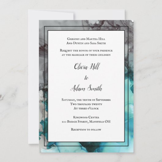 Moderne uitnodiging voor een fotoweddenschap Abstr (Achterkant)