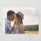 Moderne uitnodiging voor een minieme fotobruiloft (Achterkant)