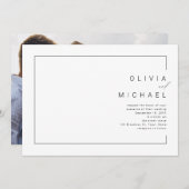 Moderne uitnodiging voor een minieme fotobruiloft (Voorkant / Achterkant)