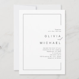 Moderne uitnodiging voor een minieme fotobruiloft