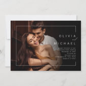 Moderne uitnodiging voor een minieme fotobruiloft (Voorkant)