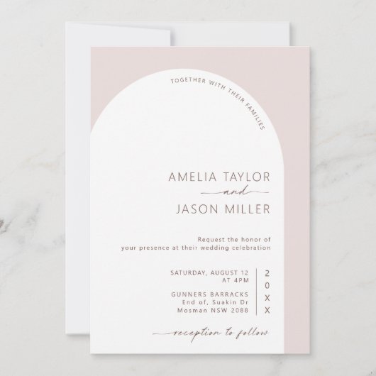 Moderne uitnodiging voor een minimale aartsfotobru (Voorkant)