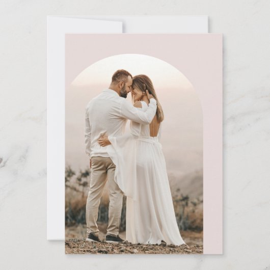 Moderne uitnodiging voor een minimale aartsfotobru (Achterkant)