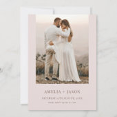 Moderne uitnodiging voor een minimale aartsfotobru (Achterkant)