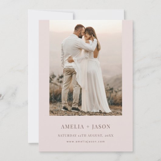 Moderne uitnodiging voor een minimale aartsfotobru (Achterkant)