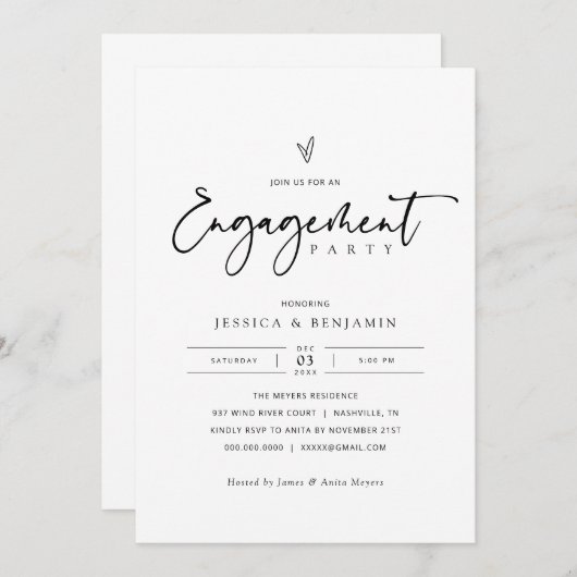 Moderne uitnodiging voor een partij (Voorkant / Achterkant)