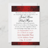 Moderne uitnodiging voor een Roos met rood en zwar (Achterkant)