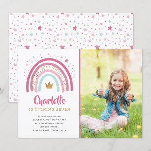 Moderne uitnodiging voor een roze regenboogdag