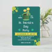 Moderne uitnodiging voor een St. Patrick's Day-fee (Staand voorkant)