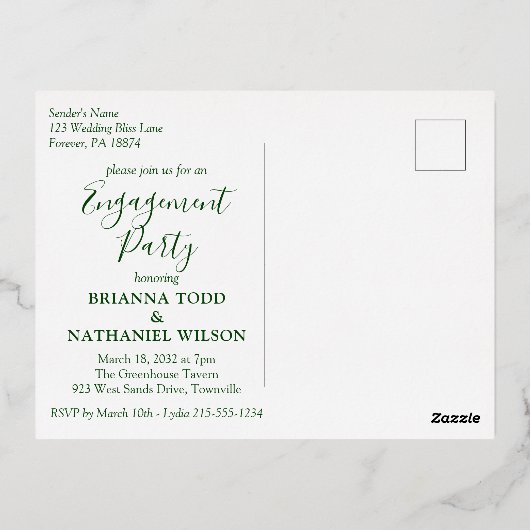 Moderne uitnodiging voor een tropische partij (Achterkant)