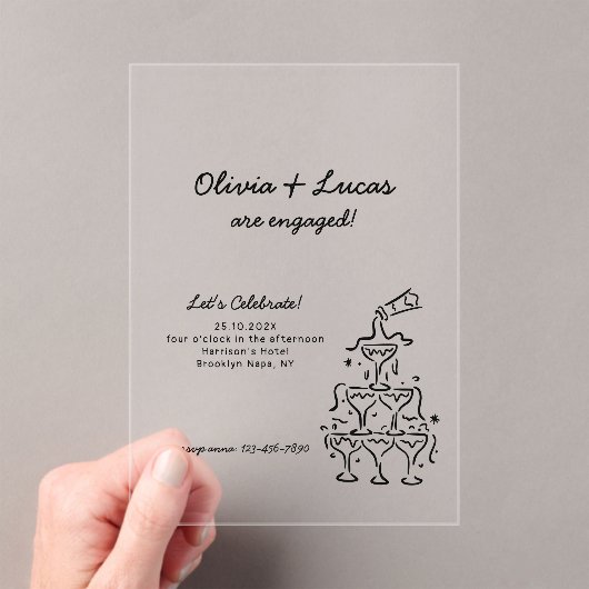 Moderne uitnodiging voor een verlovingsfeest met c (Insitu (Draagbaar))