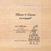 Moderne uitnodiging voor een verlovingsfeest met c (Voorkant)