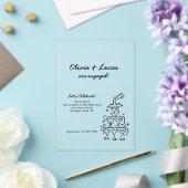 Moderne uitnodiging voor een verlovingsfeest met c (Insitu (Huwelijk))