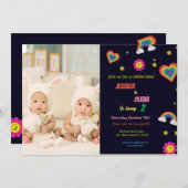 Moderne uitnodiging voor een viering van de regenb (Voorkant / Achterkant)