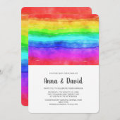 Moderne uitnodiging voor een Waterverf-regenboogwe (Voorkant / Achterkant)