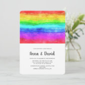 Moderne uitnodiging voor een Waterverf-regenboogwe (Staand voorkant)