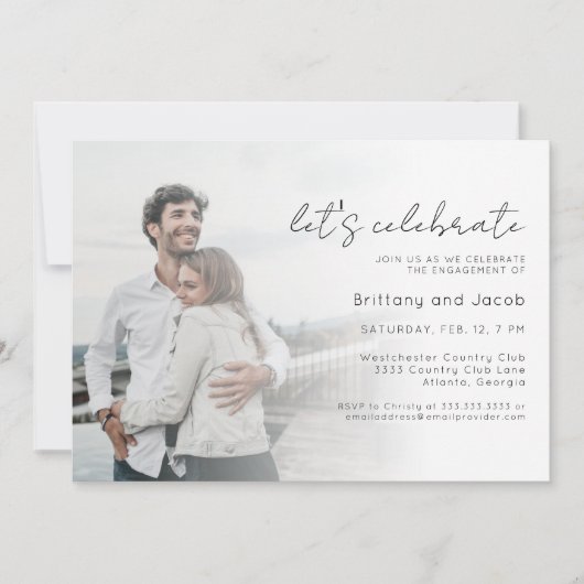 Moderne uitnodiging voor een wedstrijd voor de wed (Voorkant)