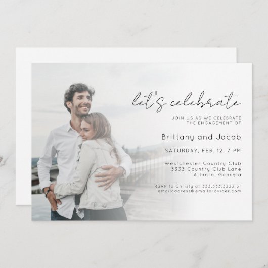 Moderne uitnodiging voor een wedstrijd voor de wed (Voorkant / Achterkant)