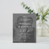 Moderne uitnodiging voor een zwarte en witte fotob (Staand voorkant)