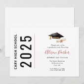 Moderne uitnodiging voor eenvoudige Graduatie (Voorkant / Achterkant)