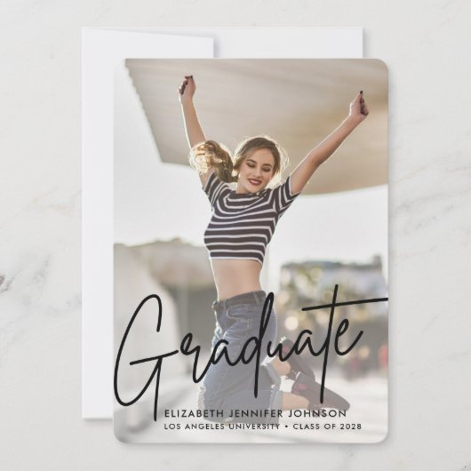 Moderne uitnodiging voor eindexamen met 3 foto's (Voorkant)