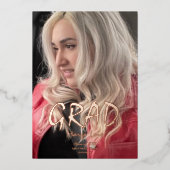 Moderne uitnodiging voor eindexamen met folie en f (Voorkant)