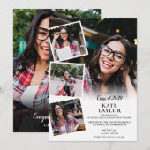 Moderne uitnodiging voor eindexamenfeest met 5 fot (Voorkant / Achterkant)