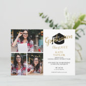 Moderne uitnodiging voor eindexamenfeest met fotoc (Staand voorkant)