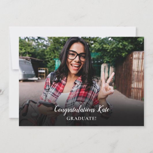 Moderne uitnodiging voor eindexamenfeest met fotoc (Achterkant)