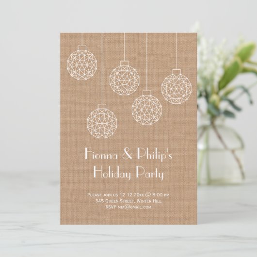 Moderne uitnodiging voor feestdag - bruin (Staand voorkant)