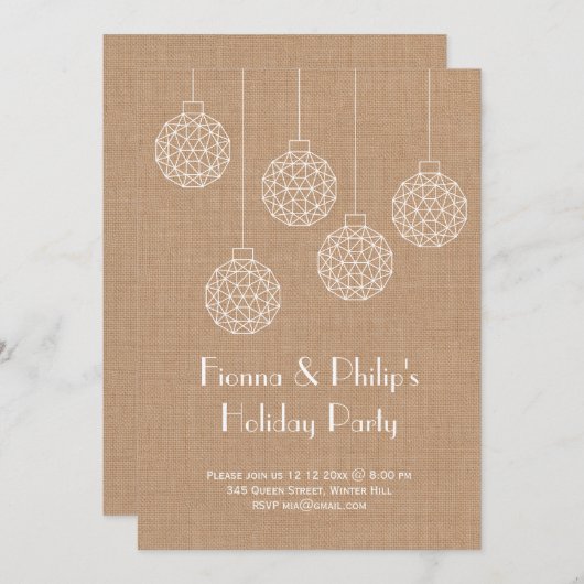 Moderne uitnodiging voor feestdag - bruin (Voorkant / Achterkant)