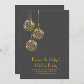 Moderne uitnodiging voor feestdag - grijs (Voorkant / Achterkant)