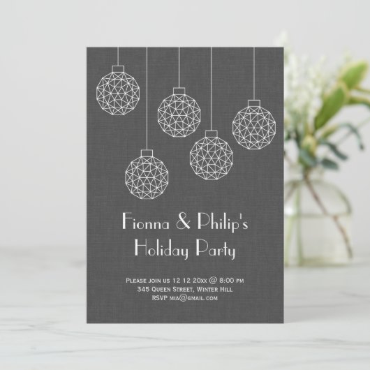 Moderne uitnodiging voor feestdag - grijs (Staand voorkant)