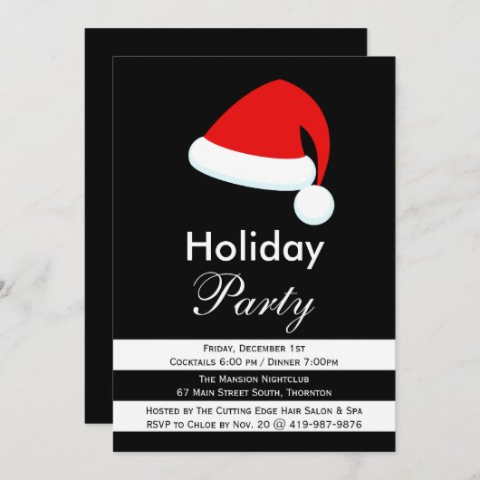 Moderne uitnodiging voor feestdag in Santa Corpora (Voorkant / Achterkant)