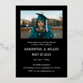 Moderne uitnodiging voor Folie Afstuderen van vert (Achterkant)