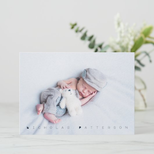 Moderne uitnodiging voor foto-baptisme (Staand voorkant)