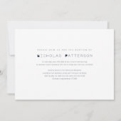 Moderne uitnodiging voor foto-baptisme (Achterkant)