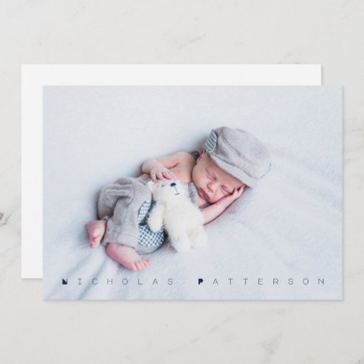 Moderne uitnodiging voor foto-baptisme (Voorkant / Achterkant)