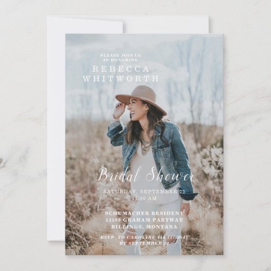 Moderne uitnodiging voor foto-Bridal (Voorkant)