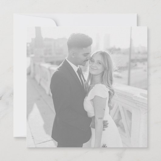 Moderne uitnodiging voor foto-bruiloft (Achterkant)