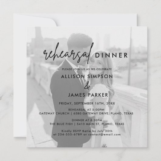 Moderne uitnodiging voor foto-bruiloft (Voorkant)