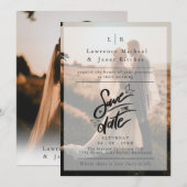 Moderne uitnodiging voor foto-minimalist voor te f (Voorkant / Achterkant)