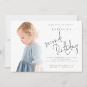 Moderne uitnodiging voor foto-overlay 2e verjaarda (Voorkant)