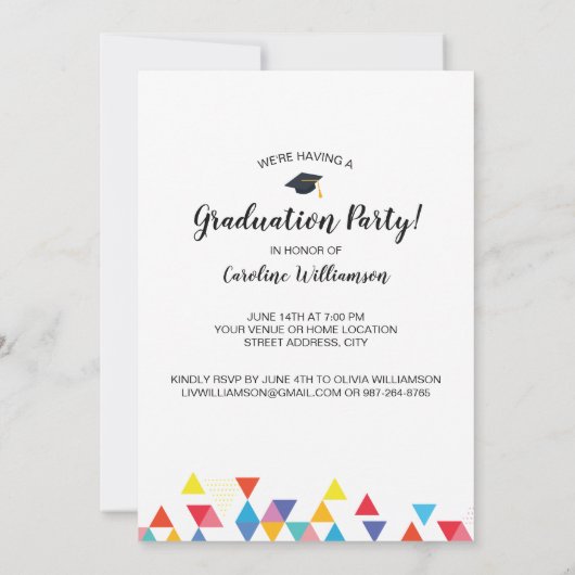 Moderne uitnodiging voor foto van Afstuderen in kl (Achterkant)