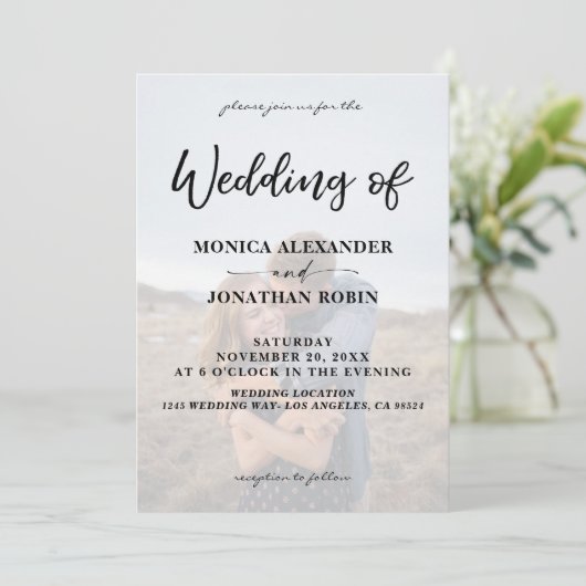 Moderne uitnodiging voor foto Vertical 2 Wedding (Staand voorkant)