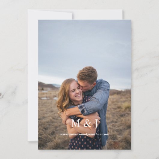 Moderne uitnodiging voor foto Vertical 2 Wedding (Achterkant)